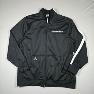 Jordan Nike Air Jumpman Track Jacket Black White Stripe Full Zip Men's Large